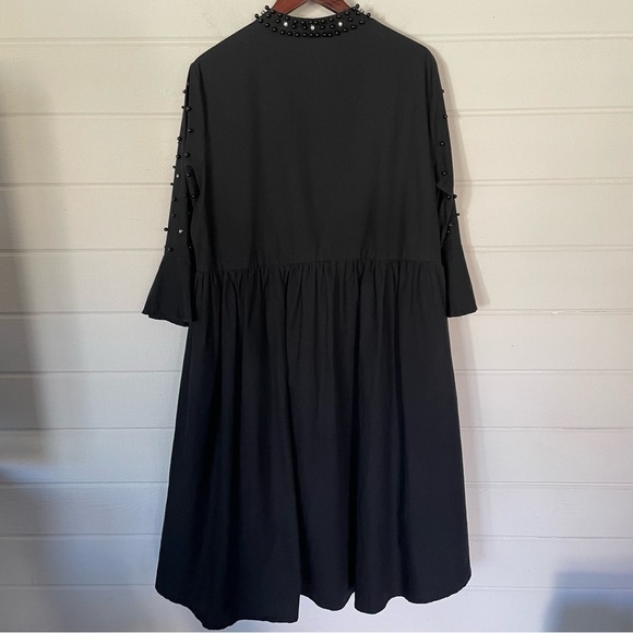 N by Nancy Black Midi 3/4 Sleeve Bedazzled Plus Size High Low Dress 2XL - Picture 11 of 15